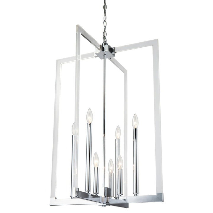 Metal Frame Ceiling Fixture with Clear Acrylic Arms in Chrome by Bethel