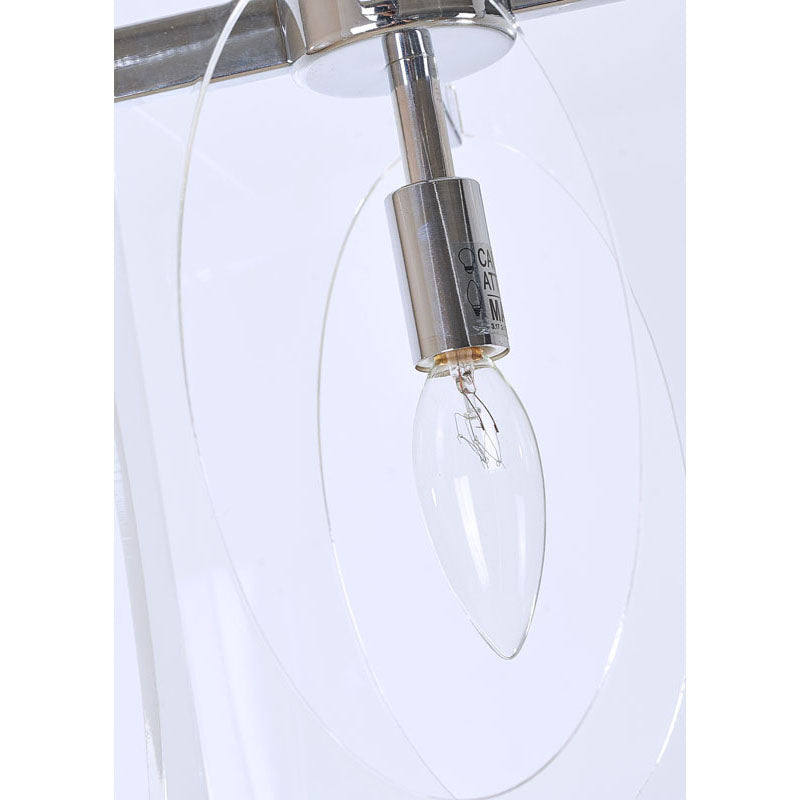 Square Clear Acrylic Single Pendant Light with Metal Frame Oval by Bethel - view 9