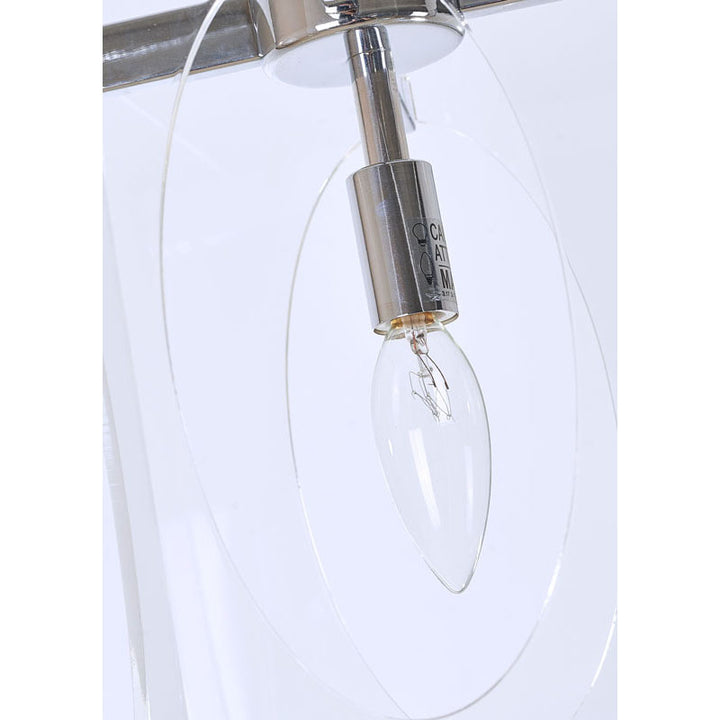 Square Clear Acrylic Single Pendant Light with Metal Frame Oval by Bethel - view 9