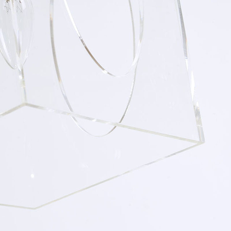 Square Clear Acrylic Single Pendant Light with Metal Frame Oval by Bethel - view 11