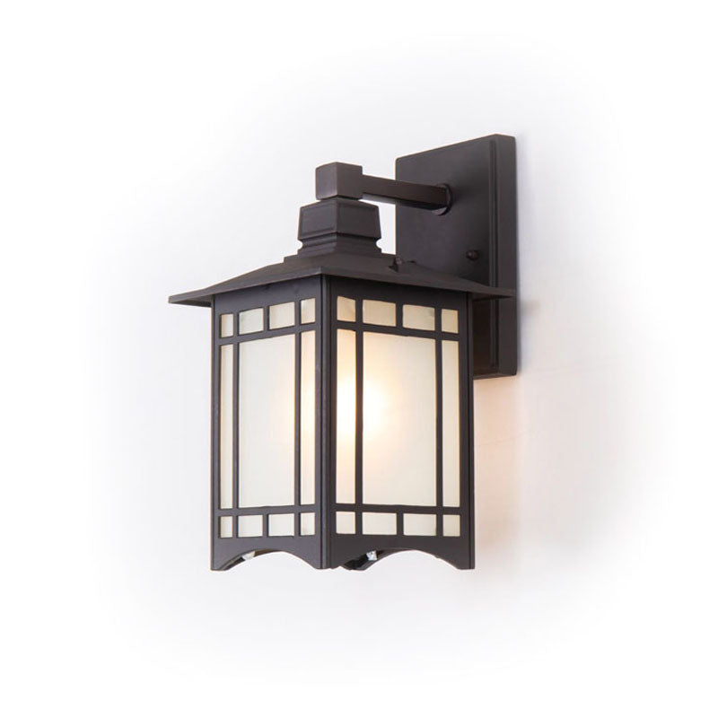 Outdoor Wall Sconce in a Old Bronze Colored Frame with Frosted Glass by Bethel