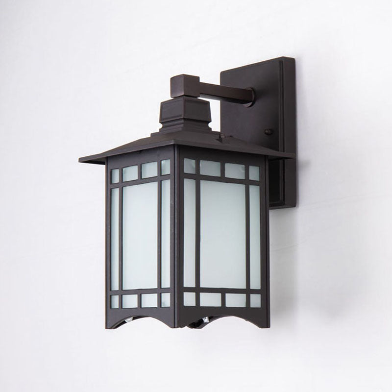 Outdoor Wall Sconce in a Old Bronze Colored Frame with Frosted Glass by Bethel - view 2
