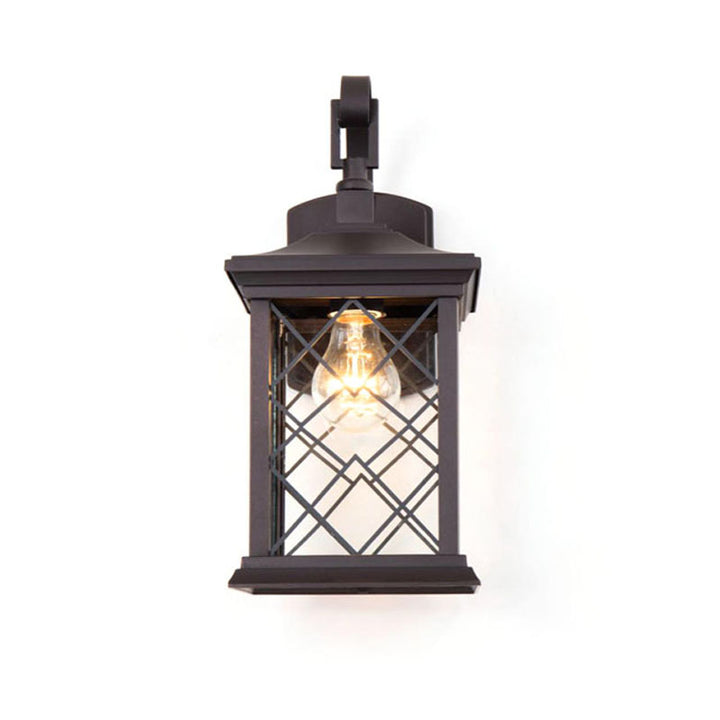 Outdoor Wall Sconce in a Old Colored Frame and Clear Glass, 8" x 6.5", by Bethel