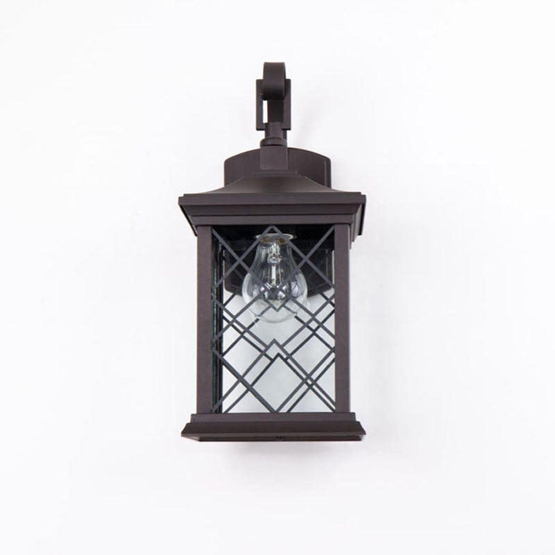 Outdoor Wall Sconce in a Old Colored Frame and Clear Glass by Bethel - view 2