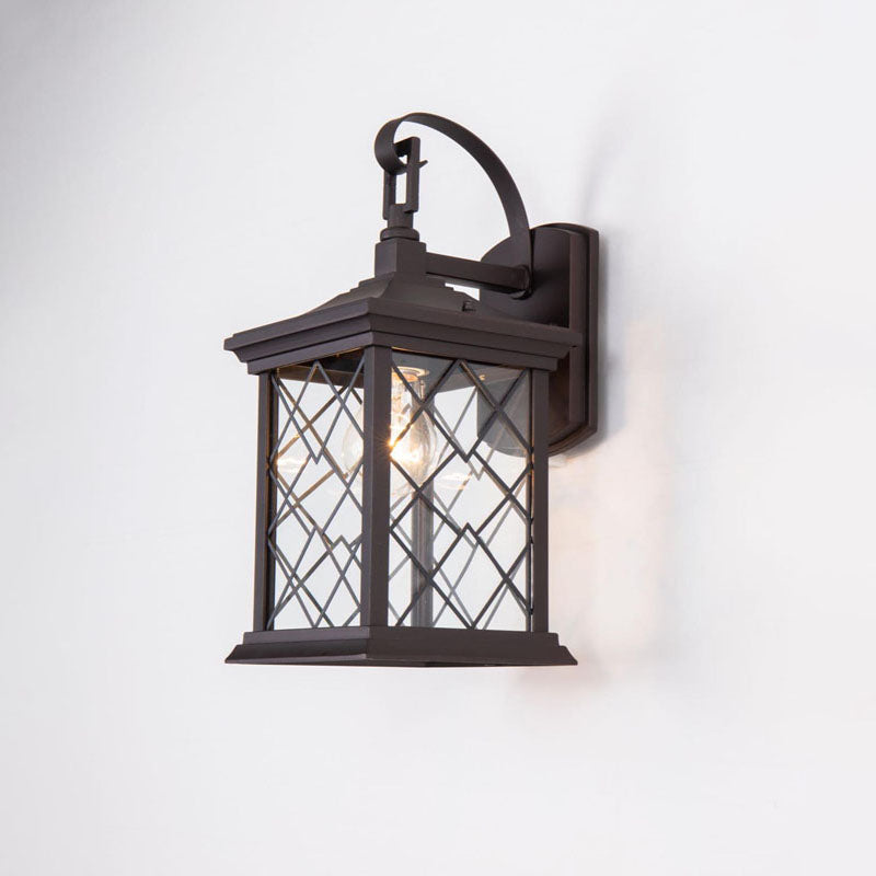 Outdoor Wall Sconce in a Old Colored Frame and Clear Glass by Bethel - view 3