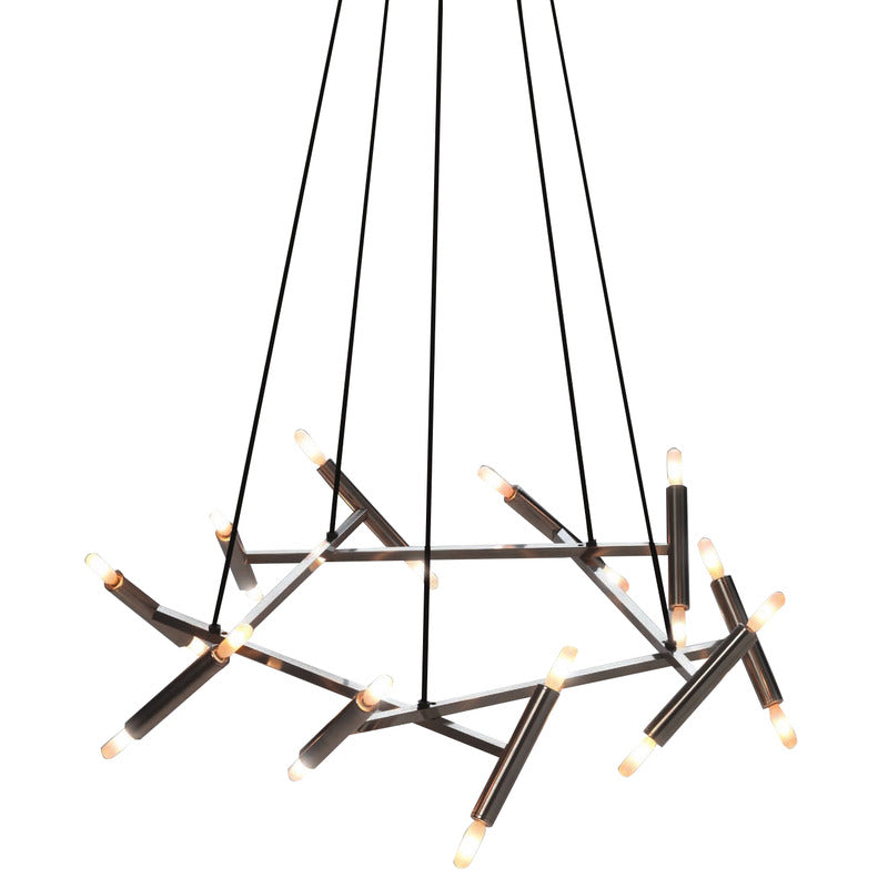 Matte Black Chandelier (TM02) in Nickel by Bethel