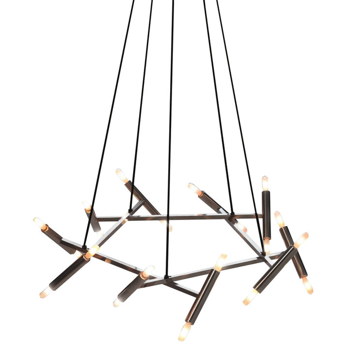 Matte Black Chandelier (TM02) in Nickel by Bethel