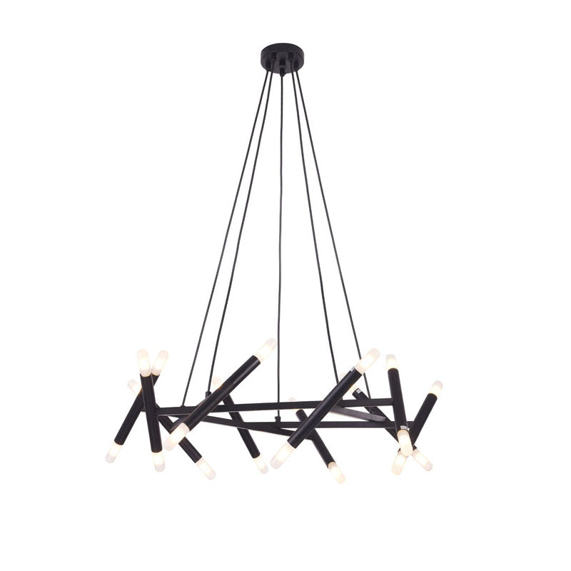 Matte Black Chandelier (TM02) in Matte Black by Bethel