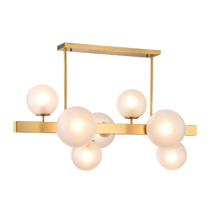Stainless Steel Chandelier with Glass Shades in Gold by Bethel
