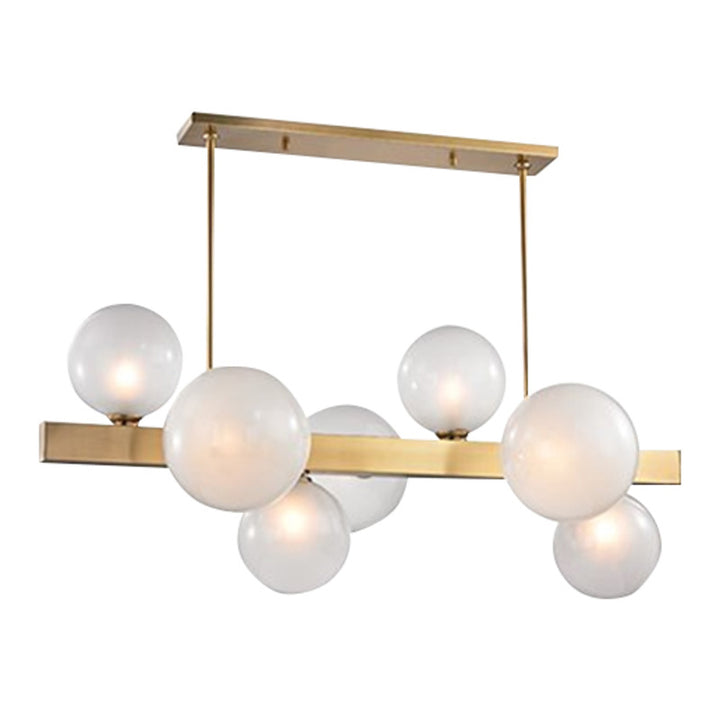 Stainless Steel Chandelier with Glass Shades by Bethel - view 2