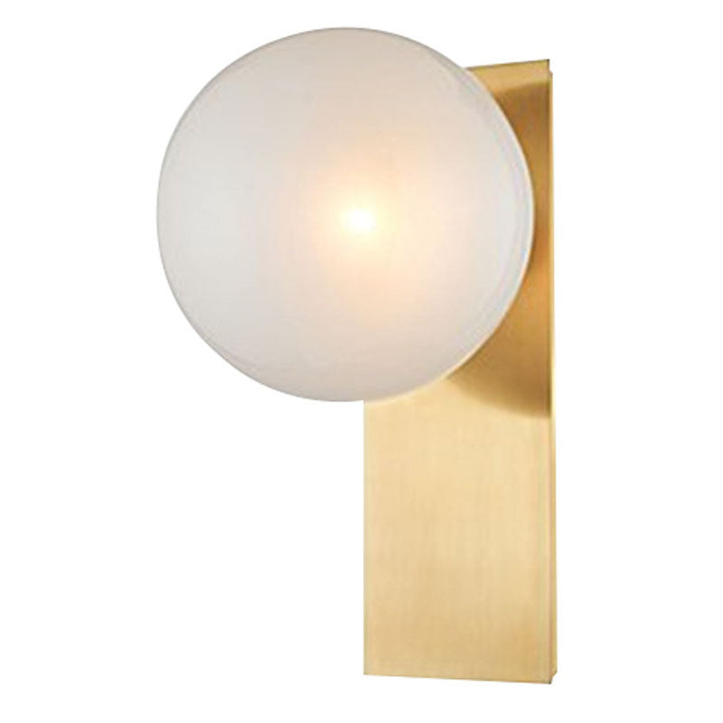 Stainless Steel Frame with Glass Ball Shade Wall Sconce in Gold by Bethel
