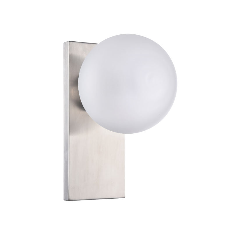 Stainless Steel Frame with Glass Ball Shade Wall Sconce by Bethel - view 8