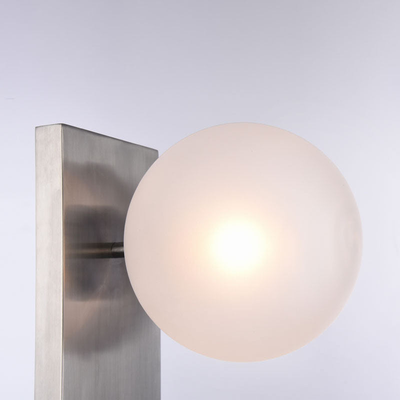 Stainless Steel Frame with Glass Ball Shade Wall Sconce by Bethel - view 9