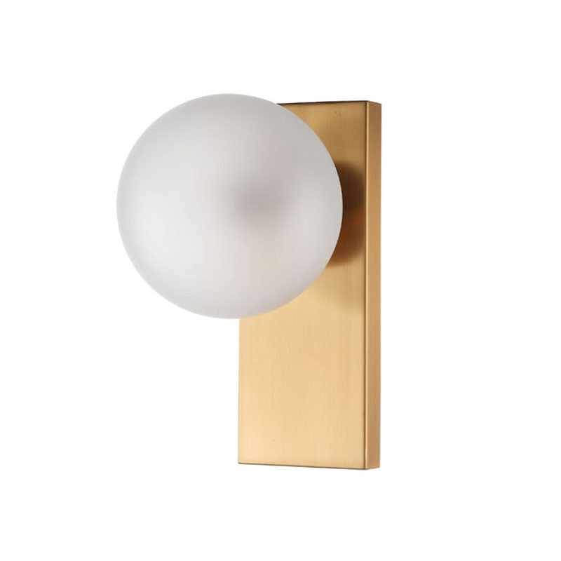 Stainless Steel Frame with Glass Ball Shade Wall Sconce by Bethel - view 2
