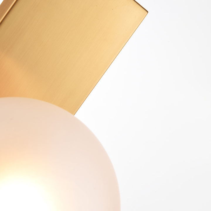 Stainless Steel Frame with Glass Ball Shade Wall Sconce by Bethel - view 3
