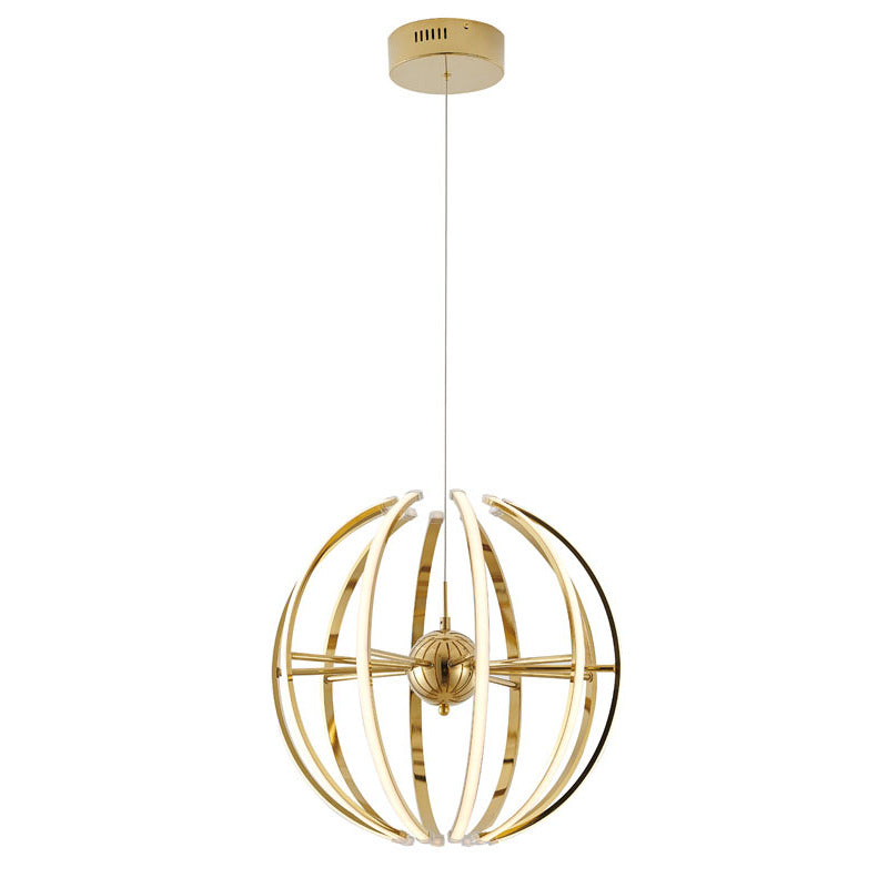 Aluminium Frame LED Chandelier with Acrylic Diffusers in Gold by Bethel