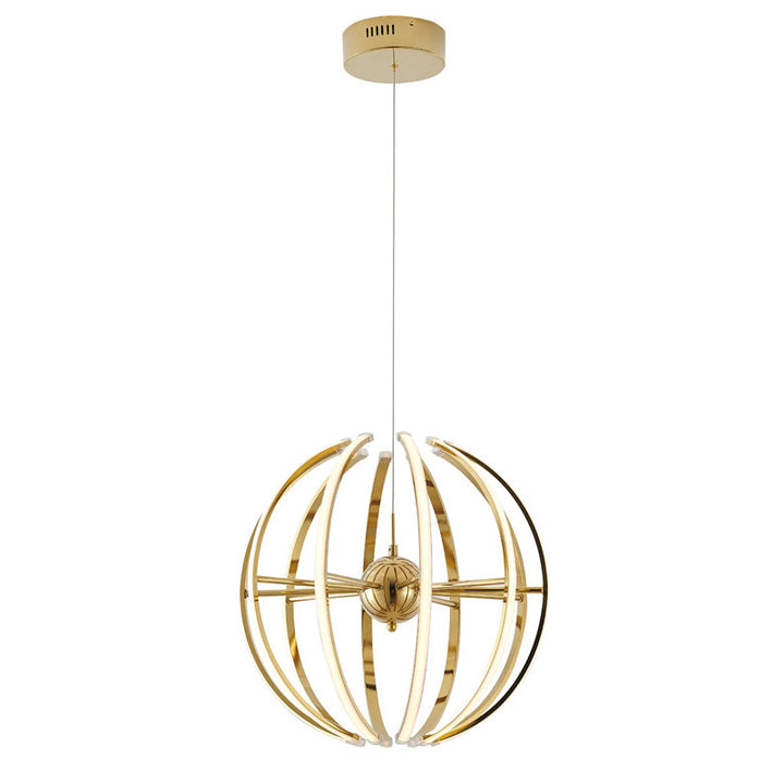 Aluminium Frame LED Chandelier with Acrylic Diffusers in Gold by Bethel