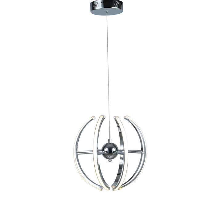Aluminium Frame LED Chandelier with Acrylic Diffusers in Chrome by Bethel