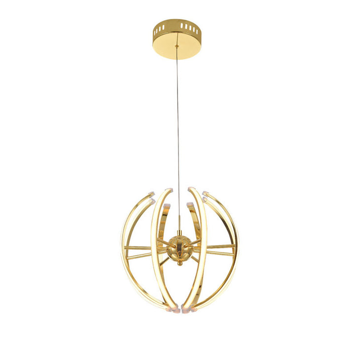 Aluminium Frame LED Chandelier with Acrylic Diffusers in Gold by Bethel