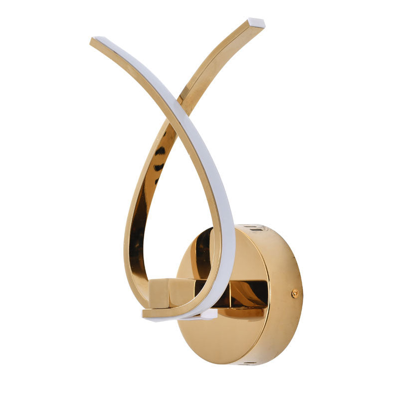 Twisted Arm LED Wall Sconce with Acrylic Diffuser in Gold by Bethel