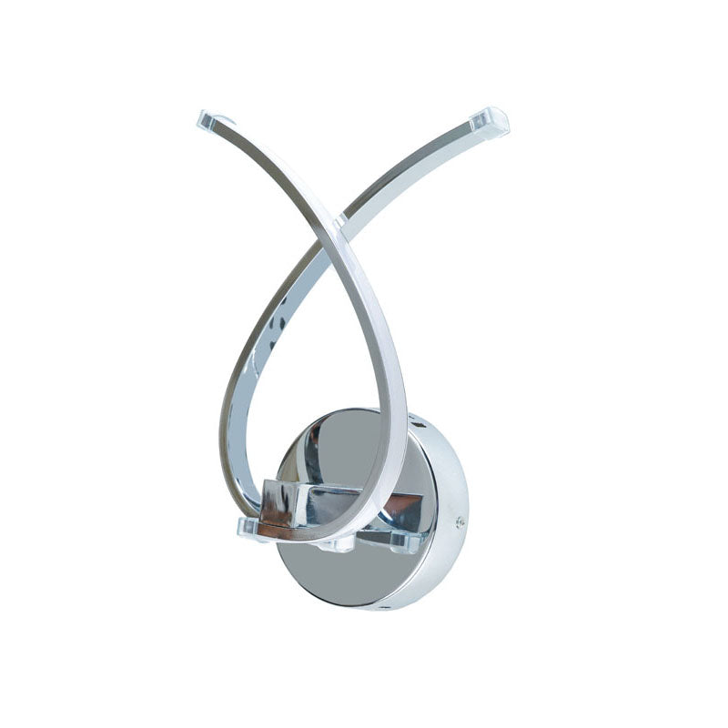 Twisted Arm LED Wall Sconce with Acrylic Diffuser in Chrome by Bethel