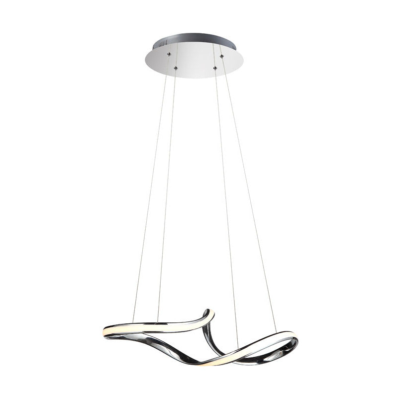 Twisted Frame LED Chandelier with Diffuser in Chrome by Bethel