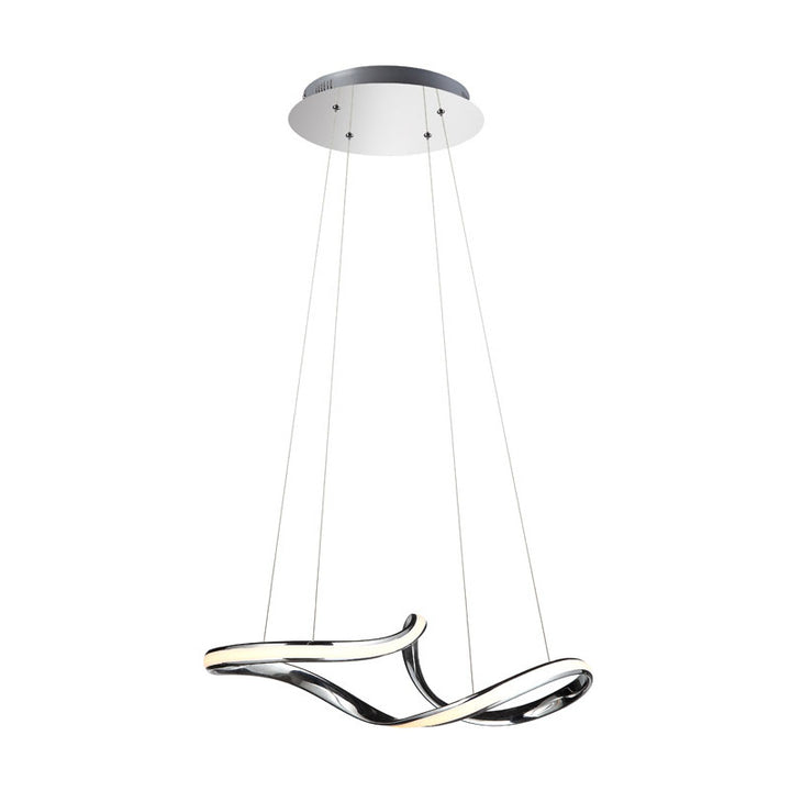 Twisted Frame LED Chandelier with Diffuser in Chrome by Bethel