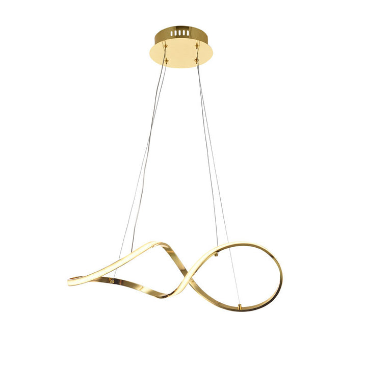 Twisted Frame LED Chandelier with Diffuser in Gold by Bethel