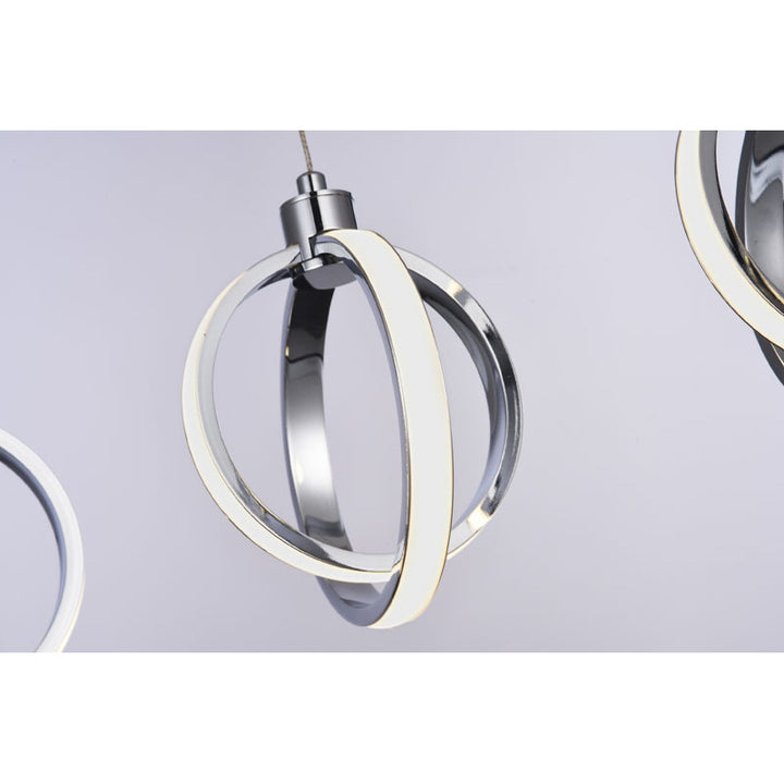 Hanging Pendant Orb Light with Chrome Frame and White Acrylic Diffuser by Bethel - view 3