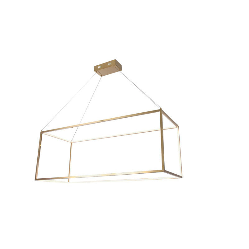 Gold Stainless Steel Floating LED Box Light by Bethel
