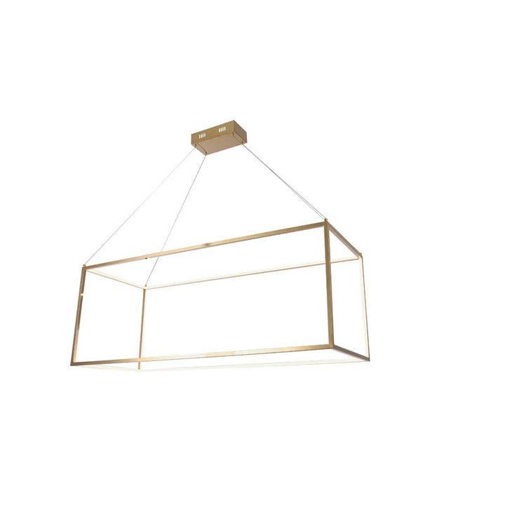 Gold Stainless Steel Floating LED Box Light by Bethel