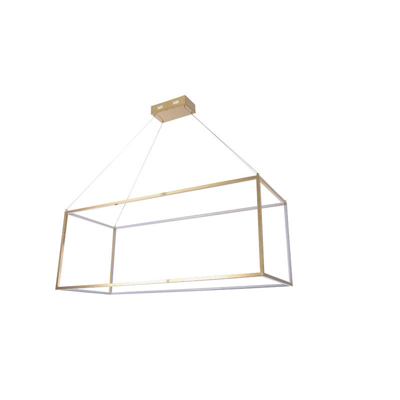 Gold Stainless Steel Floating LED Box Light by Bethel - view 2