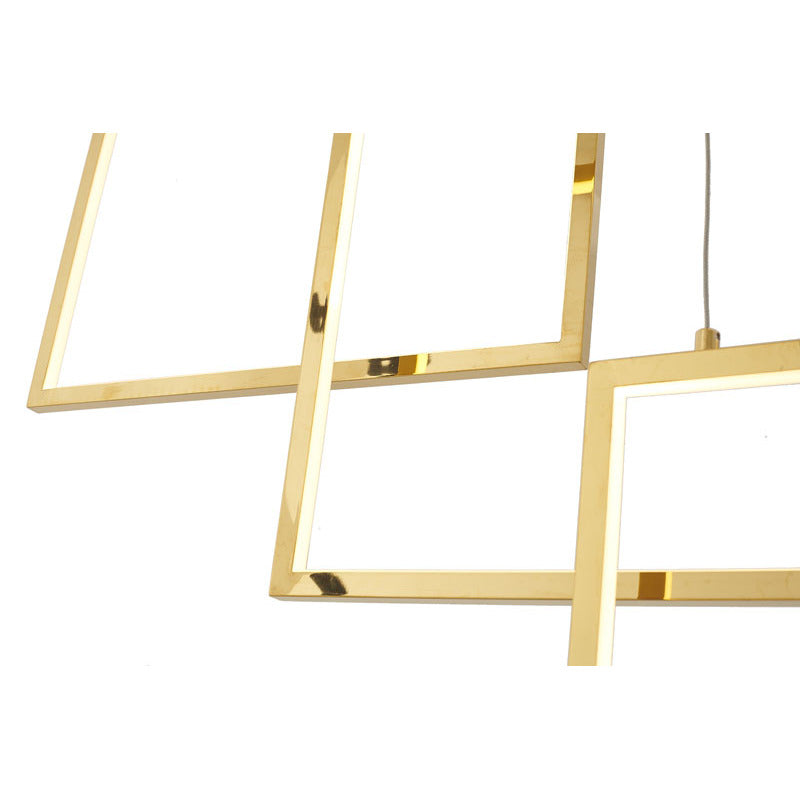 Stainless Steel Frame Chandelier with Hanging Box Lights by Bethel - view 8