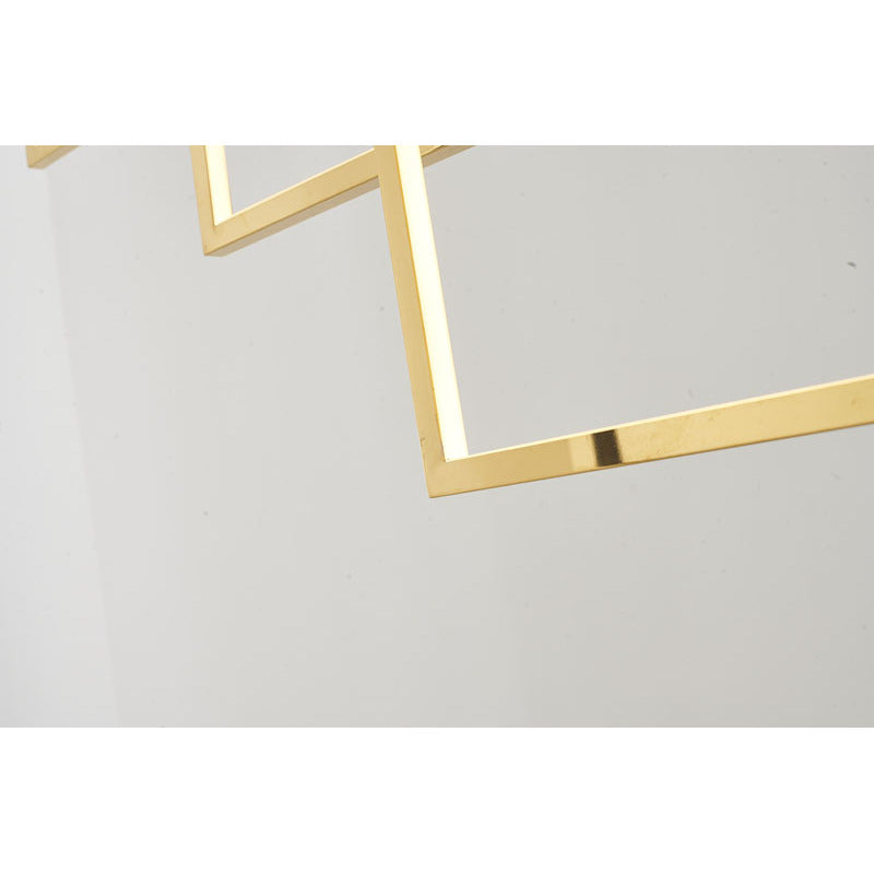 Stainless Steel Frame Chandelier with Hanging Box Lights by Bethel - view 9