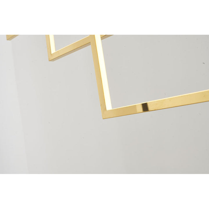 Stainless Steel Frame Chandelier with Hanging Box Lights by Bethel - view 9