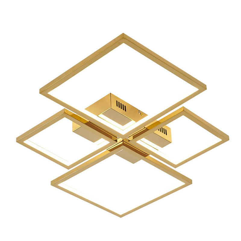 Stainless Steel Flush Mount with Acrylic Diffuser in Gold by Bethel
