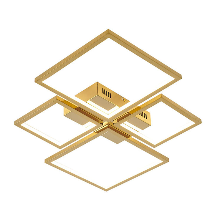 Stainless Steel Flush Mount with Acrylic Diffuser in Gold by Bethel