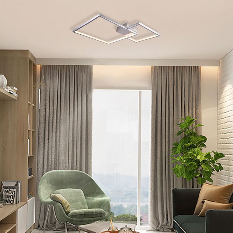 Chrome Stainless Steel Diamond Shaped Flush Mount by Bethel - view 2