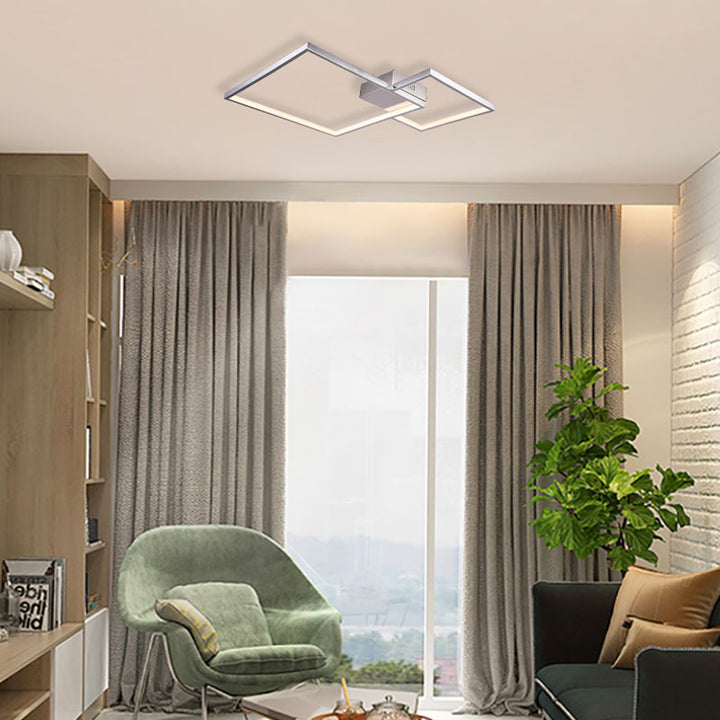 Chrome Stainless Steel Diamond Shaped Flush Mount by Bethel - view 2