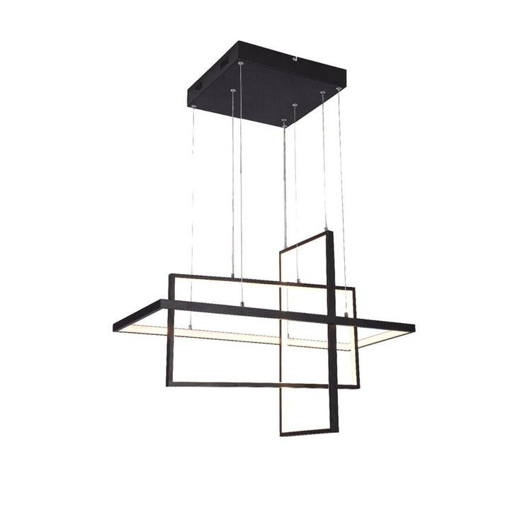 Matte Black Metal Frame LED Floating Box Light by Bethel