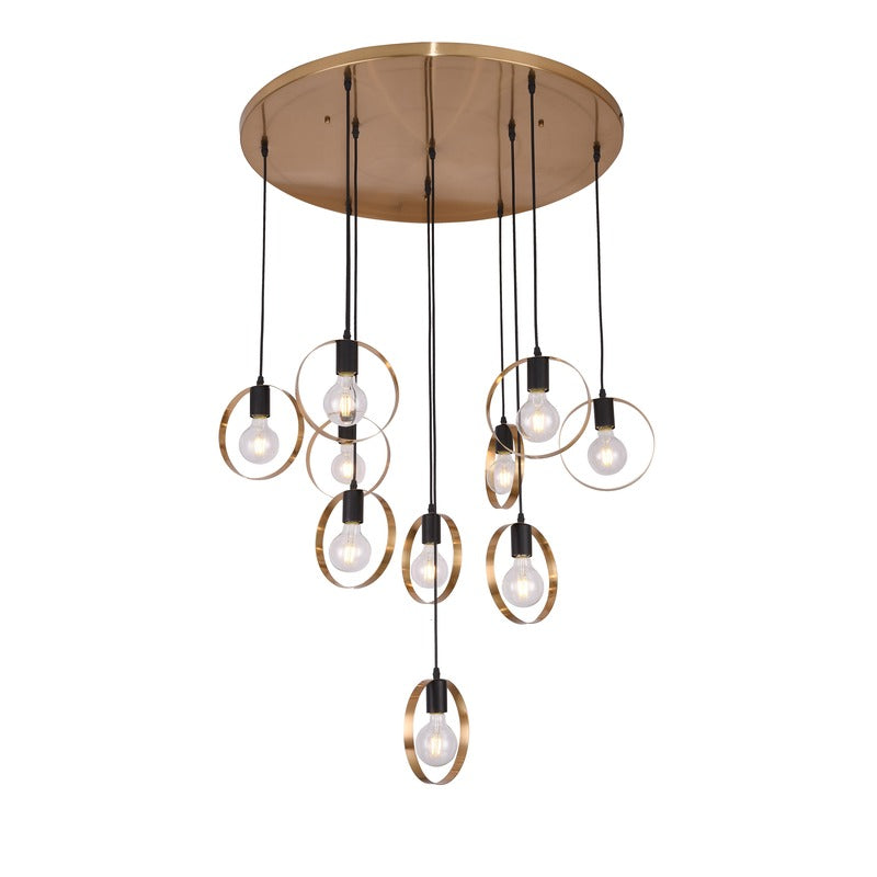 Black &amp; Brushed Brass Flushed Ceiling Fixture