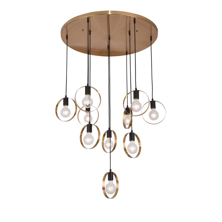 Black &amp; Brushed Brass Flushed Ceiling Fixture