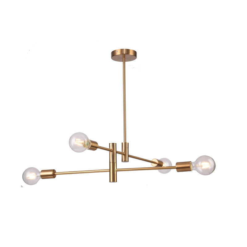 Two Tier Pipe Arm Ceiling Fixture in Bronze by Bethel