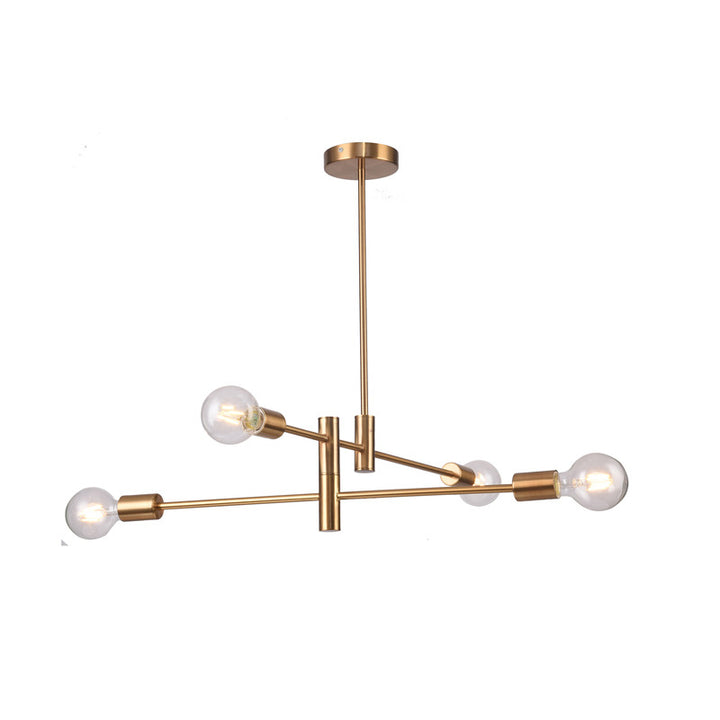 Two Tier Pipe Arm Ceiling Fixture in Bronze by Bethel