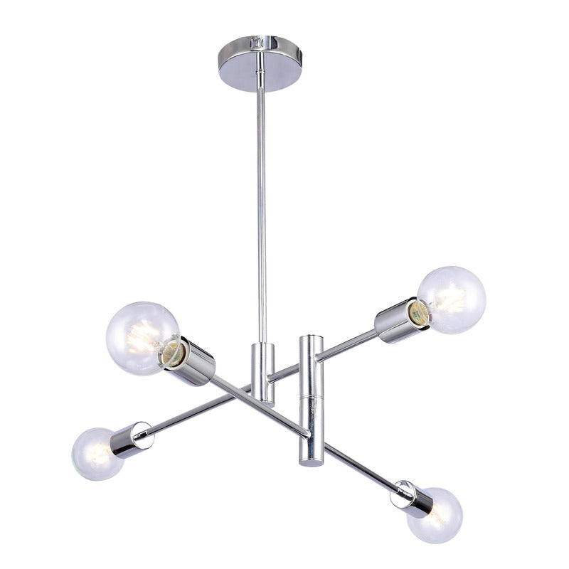 Two Tier Pipe Arm Ceiling Fixture in Chrome by Bethel