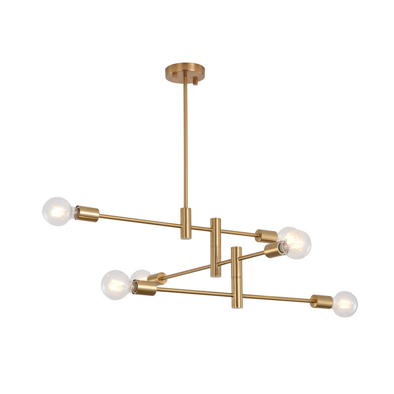 Three Tier Pipe Arm Ceiling Fixture in Bronze by Bethel