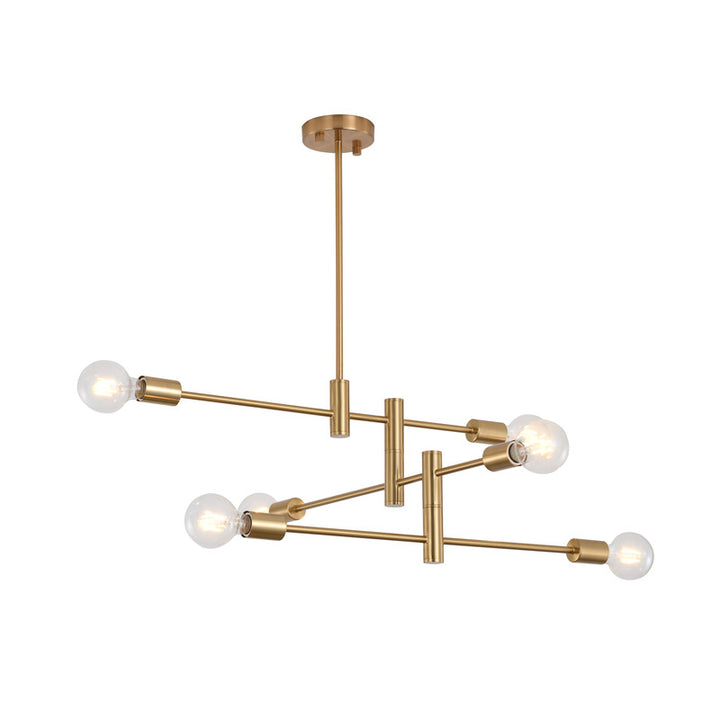 Three Tier Pipe Arm Ceiling Fixture in Bronze by Bethel