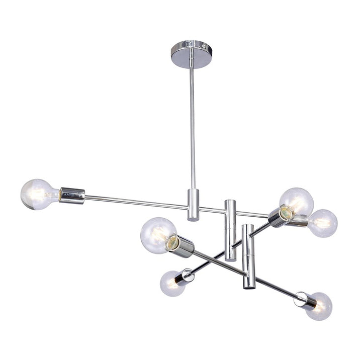 Three Tier Pipe Arm Ceiling Fixture in Chrome by Bethel