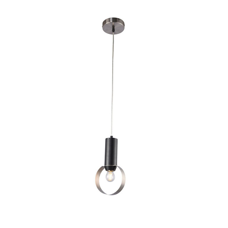 Loop Single Pendant Light in Satin Nickel by Bethel