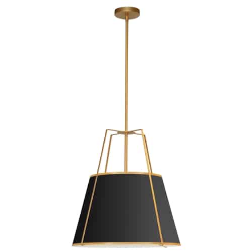 1 Light Trapezoid Pendant in Gold by Dainolite